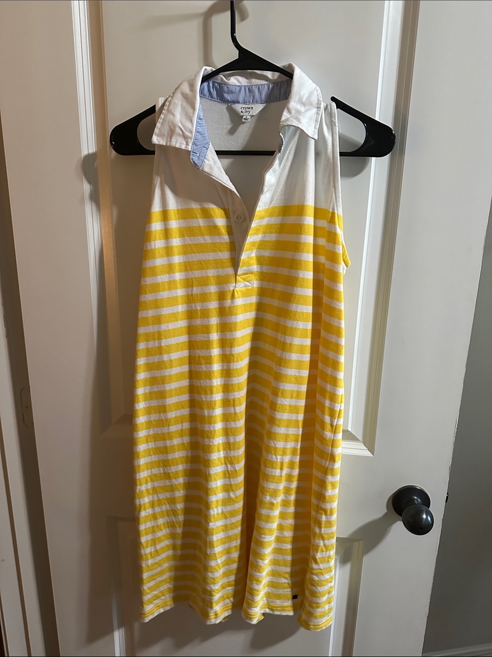 Crown & Ivy yellow/white striped dress. Size small